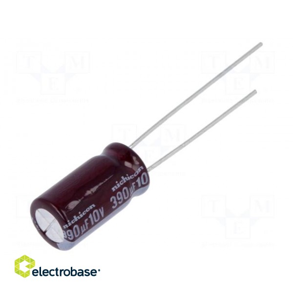 Capacitor: electrolytic | low impedance | THT | 390uF | 10VDC | Ø8x15mm