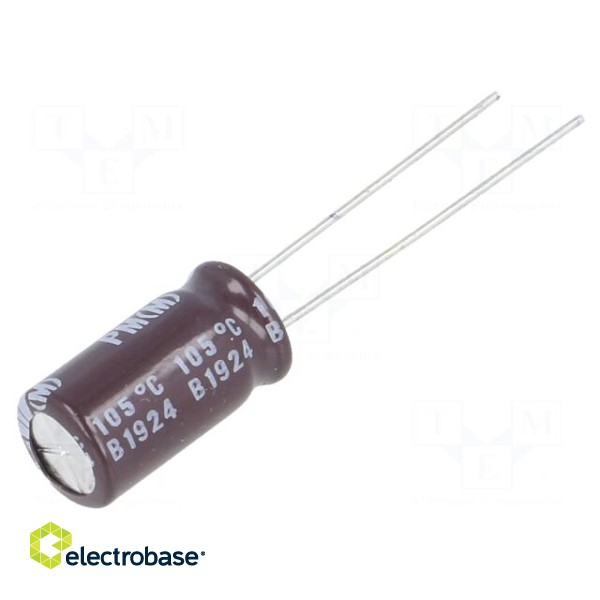 Capacitor: electrolytic | low ESR | THT | 470uF | 10VDC | Ø8x16.5mm