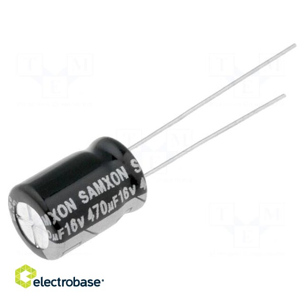 Capacitor: electrolytic | low ESR | THT | 470uF | 16VDC | Ø8x12mm | ±20%