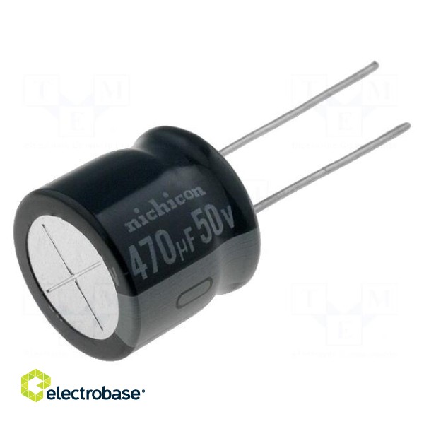 Capacitor: electrolytic | low ESR | THT | 470uF | 50VDC | Ø16x15mm