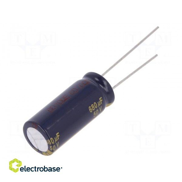 Capacitor: electrolytic | low impedance | THT | 680uF | 50VDC | ±20%