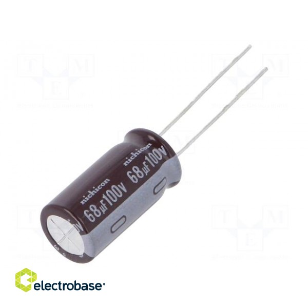 Capacitor: electrolytic | low ESR | THT | 68uF | 100VDC | Ø10x20mm | ±20%