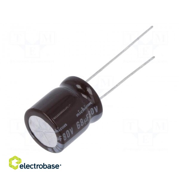 Capacitor: electrolytic | low impedance | THT | 68uF | 80VDC | ±20%