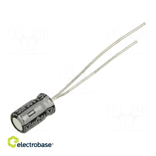 Capacitor: electrolytic | THT | 1.5uF | 50VDC | Ø4x7mm | Pitch: 5mm | ±20%