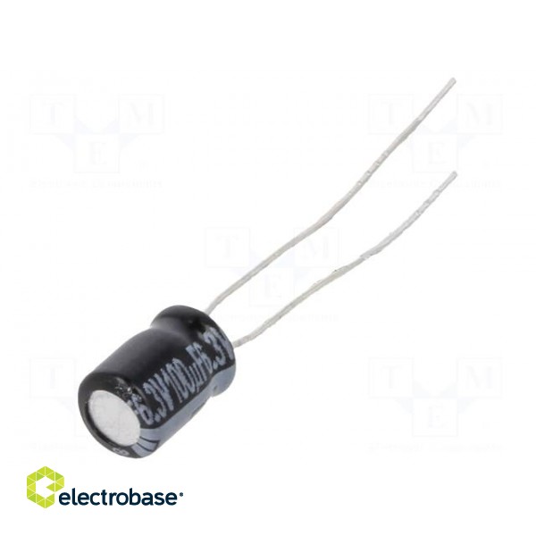 Capacitor: electrolytic | THT | 100uF | 6.3VDC | Ø5x7mm | Pitch: 2.5mm