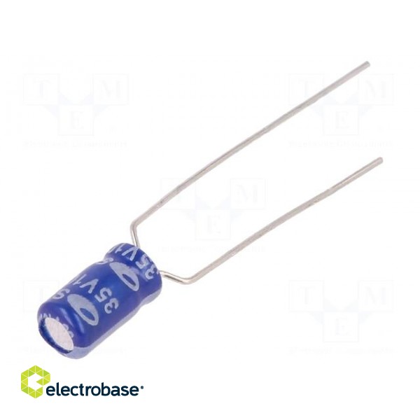 Capacitor: electrolytic | THT | 10uF | 35VDC | Ø4x7mm | Pitch: 5mm | ±20%