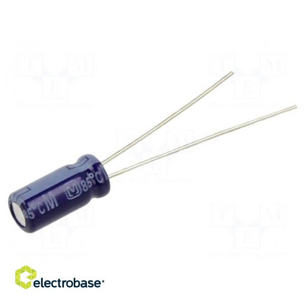 Capacitor: electrolytic | THT | 10uF | 35VDC | Ø5x11mm | Pitch: 2mm | ±20%