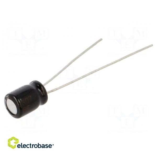 Capacitor: electrolytic | THT | 15uF | 25VDC | Ø5x7mm | Pitch: 2mm | ±20%