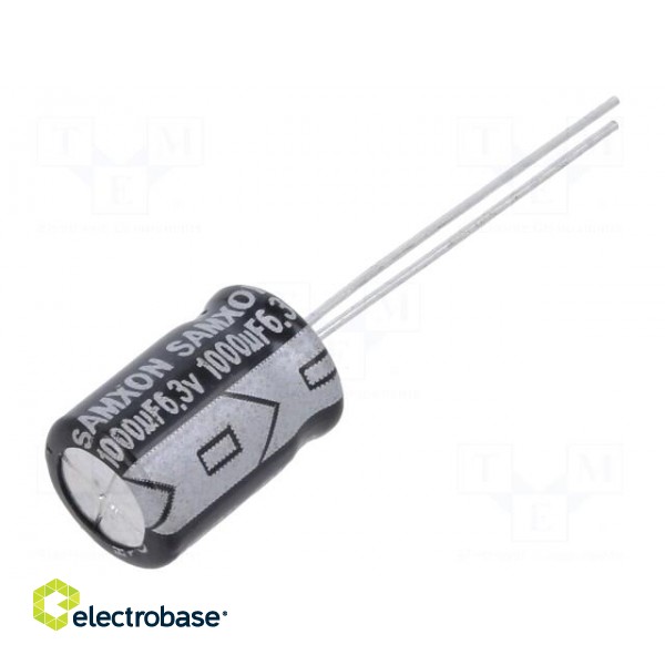 Capacitor: electrolytic | THT | 1mF | 6.3VDC | Ø8x16mm | ±20% | -40÷105°C