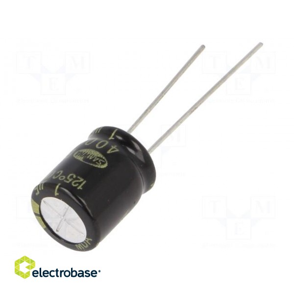 Capacitor: electrolytic | THT | 1uF | 400VDC | Ø10x12.5mm | ±20% | 5000h