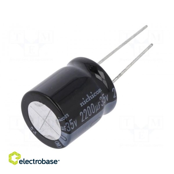 Capacitor: electrolytic | THT | 2200uF | 35VDC | Ø18x20mm | Pitch: 7.5mm