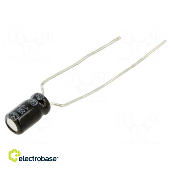 Capacitor: electrolytic | THT | 22uF | 16VDC | Ø4x7mm | Pitch: 5mm | ±20%