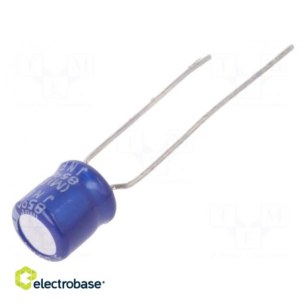 Capacitor: electrolytic | THT | 22uF | 50VDC | Ø6.3x7mm | Pitch: 5mm