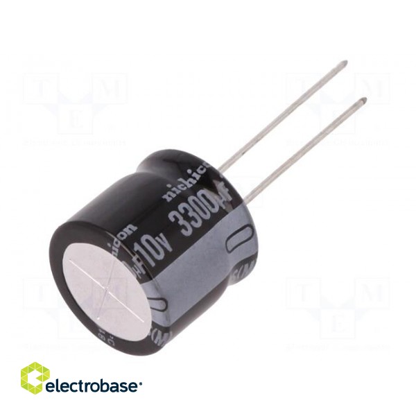 Capacitor: electrolytic | THT | 3300uF | 10VDC | Ø16x15mm | Pitch: 7.5mm
