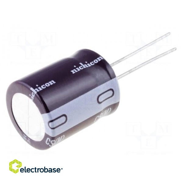 Capacitor: electrolytic | THT | 82uF | 400VDC | Ø18x25mm | Pitch: 7.5mm