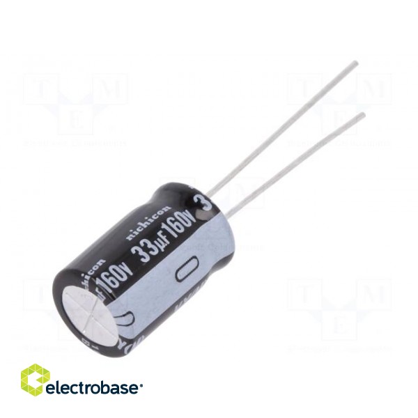 Capacitor: electrolytic | THT | 33uF | 160VDC | Ø10x16mm | Pitch: 5mm