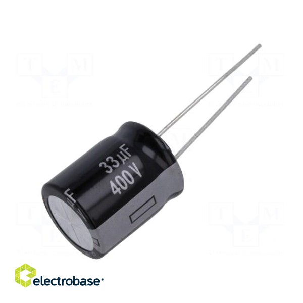 Capacitor: electrolytic | THT | 33uF | 400VDC | Ø16x20mm | ±20% | 10000h