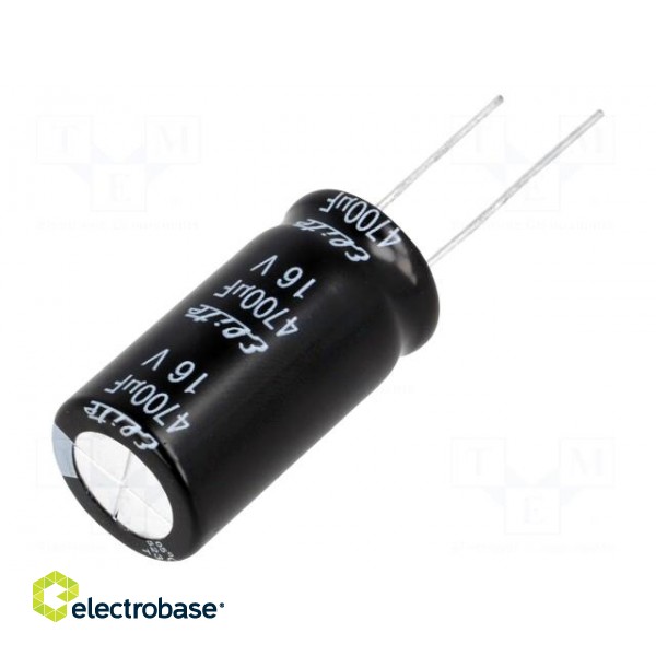 Capacitor: electrolytic | THT | 4700uF | 16VDC | Ø16x31.5mm | ±20%
