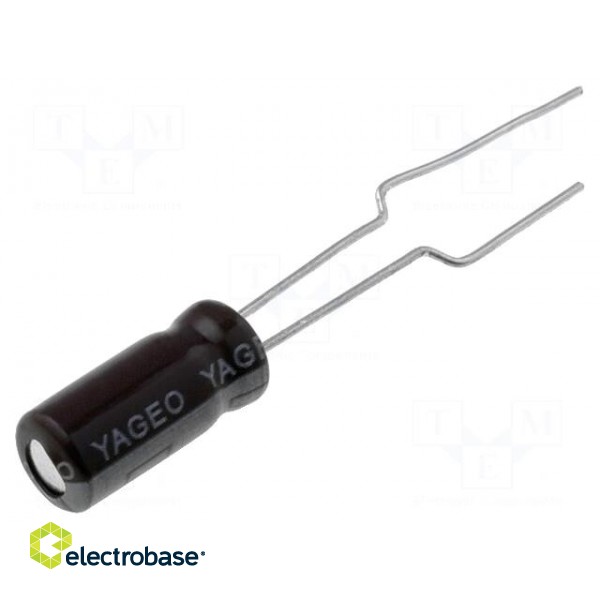 Capacitor: electrolytic | THT | 470uF | 25VDC | Ø10x12mm | Pitch: 5mm