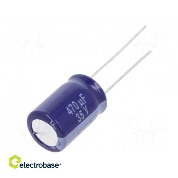 Capacitor: electrolytic | THT | 470uF | 35VDC | Ø10x16mm | Pitch: 5mm