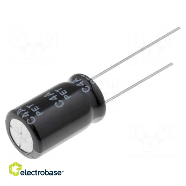 Capacitor: electrolytic | THT | 470uF | 35VDC | Ø10x16mm | Pitch: 5mm