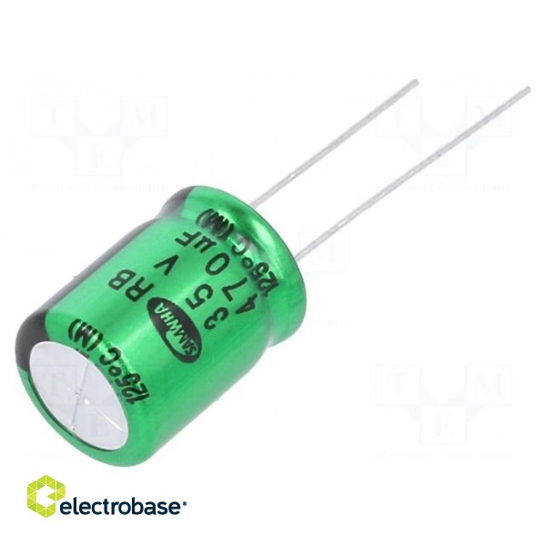 Capacitor: electrolytic | THT | 470uF | 35VDC | Ø12.5x16mm | ±20% | 2000h