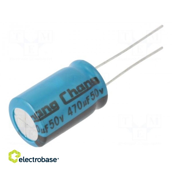 Capacitor: electrolytic | THT | 470uF | 50VDC | Ø12.5x20mm | Pitch: 5mm