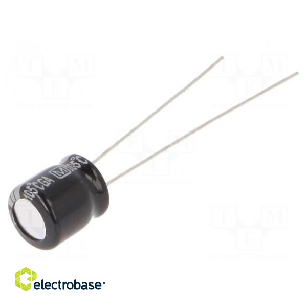 Capacitor: electrolytic | THT | 47uF | 10VDC | Ø6.3x7mm | Pitch: 2.5mm