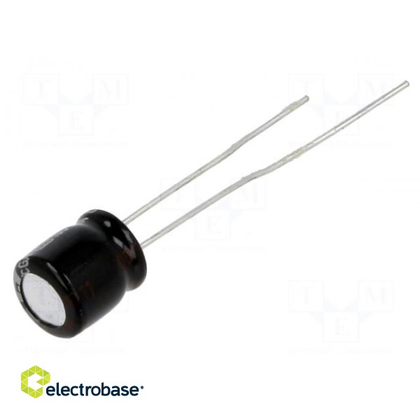 Capacitor: electrolytic | THT | 47uF | 16VDC | Ø6.3x7mm | Pitch: 2.5mm