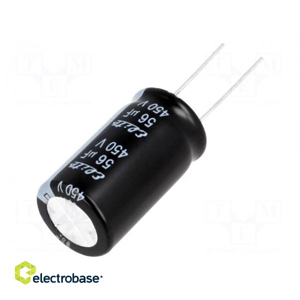 Capacitor: electrolytic | THT | 56uF | 450VDC | Ø18x31.5mm | ±20% | 2000h