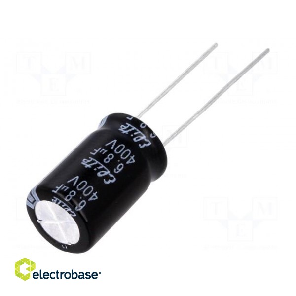 Capacitor: electrolytic | THT | 6.8uF | 400VDC | Ø10x16mm | Pitch: 5mm