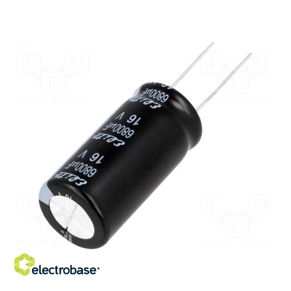 Capacitor: electrolytic | THT | 6800uF | 16VDC | Ø18x35.5mm | ±20%