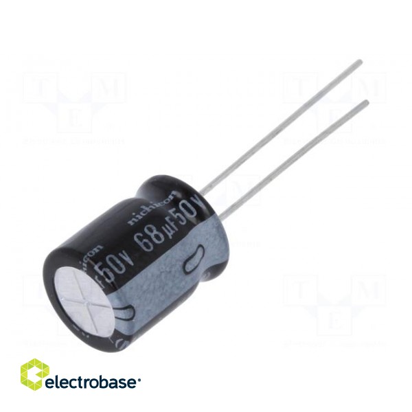 Capacitor: electrolytic | THT | 68uF | 50VDC | Ø10x12.5mm | Pitch: 5mm