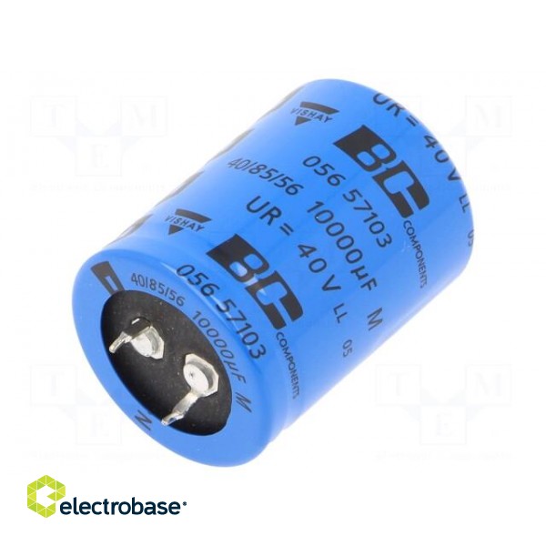 Capacitor: electrolytic | SNAP-IN | 10mF | 40VDC | Ø30x40mm | ±20%