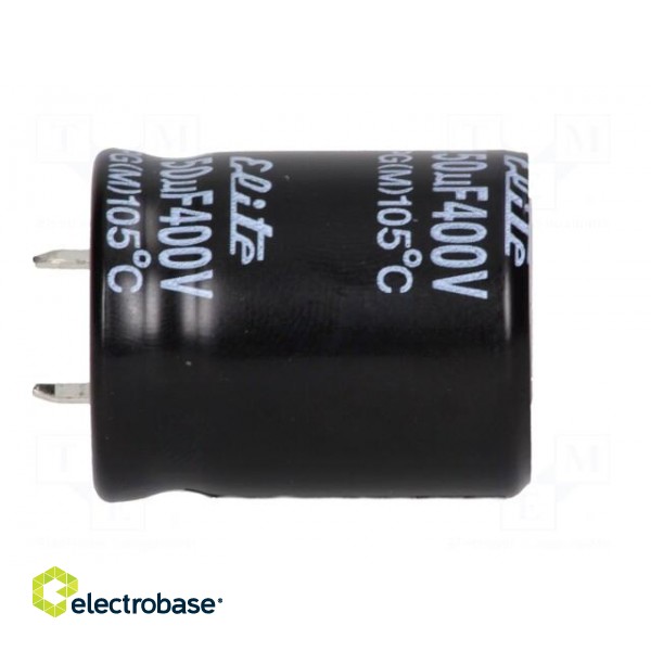 Capacitor: electrolytic | SNAP-IN | 150uF | 400VDC | Ø25x31mm | ±20% paveikslėlis 3