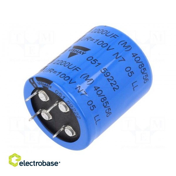 Capacitor: electrolytic | SNAP-IN | 2.2mF | 100VDC | Ø35x40mm | ±20%