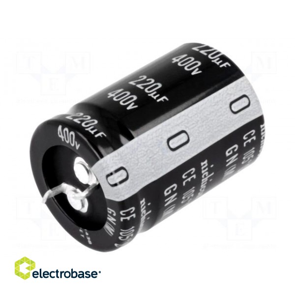 Capacitor: electrolytic | SNAP-IN | 220uF | 400VDC | Ø25x35mm | ±20%