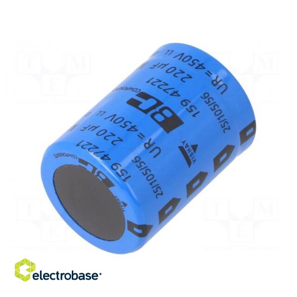 Capacitor: electrolytic | SNAP-IN | 220uF | 450VDC | Ø30x40mm | ±20%