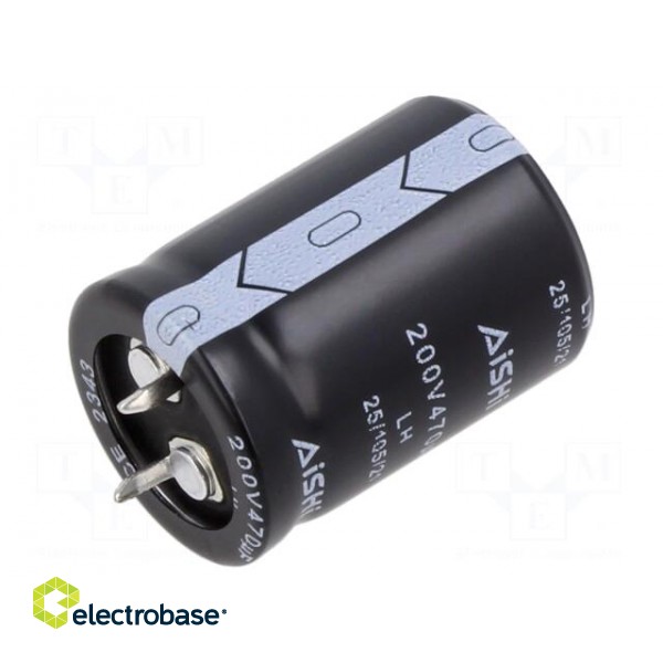 Capacitor: electrolytic | SNAP-IN | 470uF | 200VDC | Ø22x30mm | ±20%