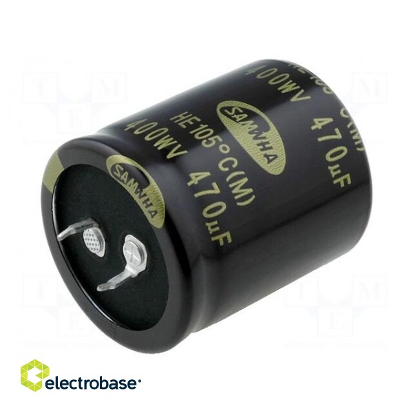 Capacitor: electrolytic | SNAP-IN | 470uF | 400VDC | Ø35x40mm | ±20%