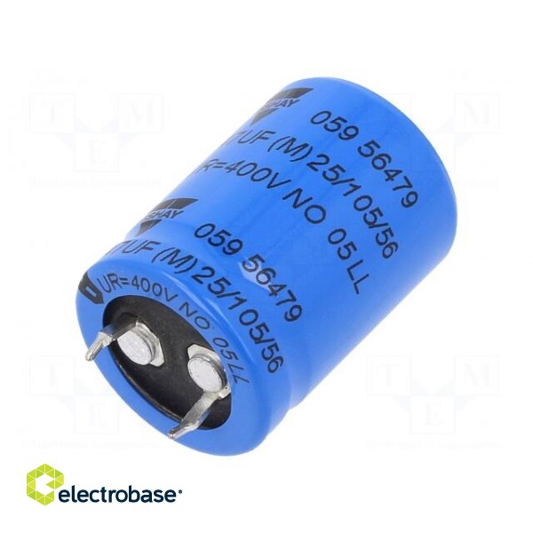 Capacitor: electrolytic | SNAP-IN | 47uF | 400VDC | Ø22x30mm | ±20%