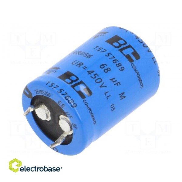 Capacitor: electrolytic | SNAP-IN | 68uF | 450VDC | Ø22x30mm | ±20%