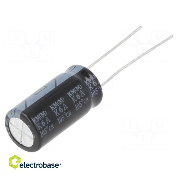 Capacitor: electrolytic | THT | 100uF | 100VDC | Ø10x20mm | ±20%