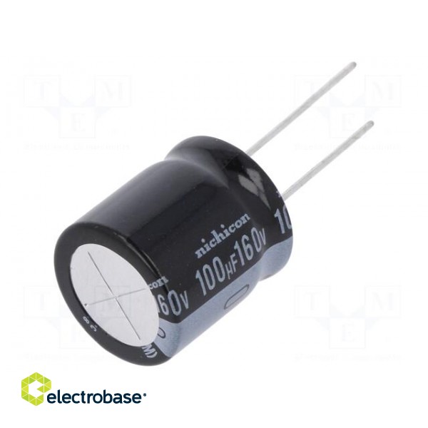 Capacitor: electrolytic | THT | 100uF | 160VDC | Ø18x20mm | Pitch: 7.5mm