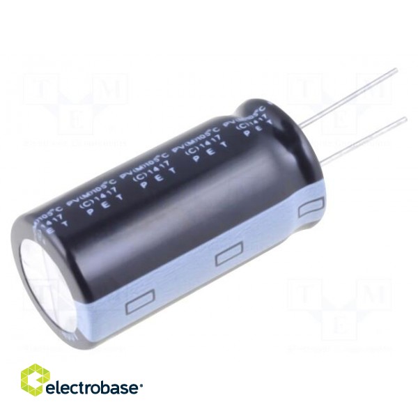 Capacitor: electrolytic | THT | 100uF | 400VDC | Ø18x36mm | Pitch: 7.5mm