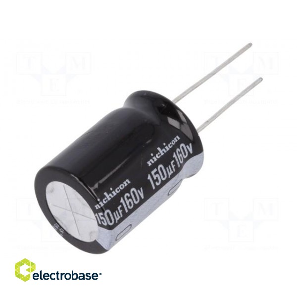 Capacitor: electrolytic | THT | 150uF | 160VDC | Ø18x25mm | Pitch: 7.5mm