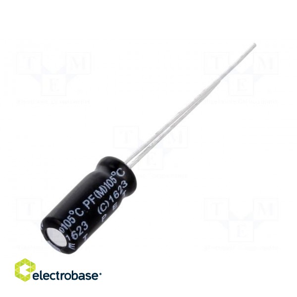 Capacitor: electrolytic | THT | 15uF | 63VDC | Ø5x11mm | Pitch: 2mm | ±20%