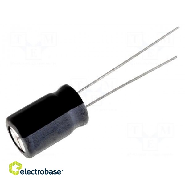 Capacitor: electrolytic | THT | 22uF | 50VDC | Ø6.3x11mm | Pitch: 2.5mm