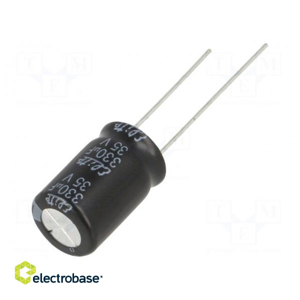 Capacitor: electrolytic | THT | 330uF | 35VDC | Ø10x16mm | Pitch: 5mm