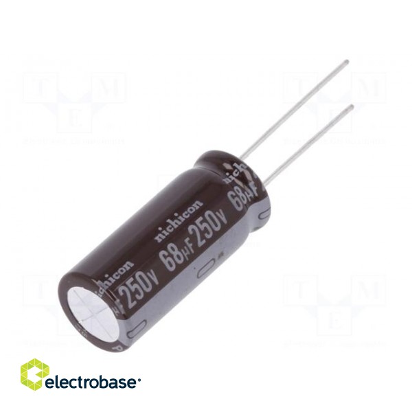 Capacitor: electrolytic | THT | 68uF | 250VDC | Ø12.5x31.5mm | ±20%